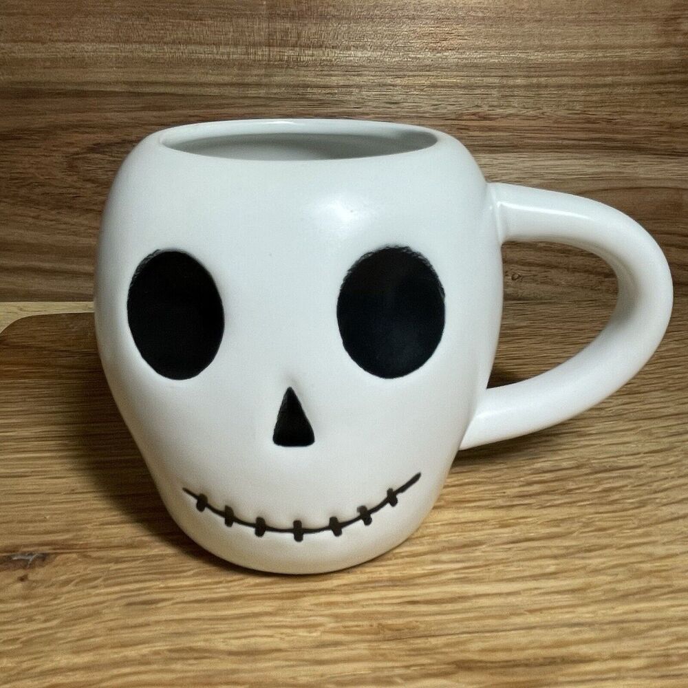 Spritz Skeleton Face Skull Halloween Figural Kid Friendly Stoneware Mug 12oz